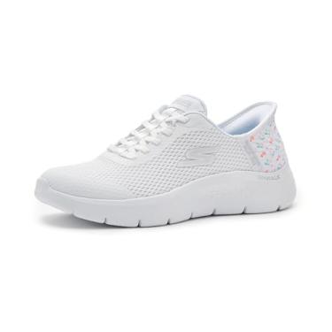 Imagem de Skechers Tênis feminino Go Walk Flex Lily Rose Hands Free Slip-ins, Branco, 41