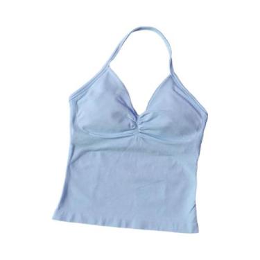 Imagem de Top De Ginástica Feminino Longline Com Alças E Costas Abertas, Top De 