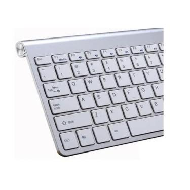 Imagem de Kit Teclado Slim Com Mouse Sem Fio 2.4g Ultra Fino Para Pc Notebook Prata