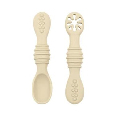 Imagem de Conjunto De Colher E Garfo De Silicone Macio Para Bebês, Utensílios De