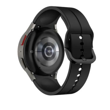 Imagem de 123smart – Pulseira de Silicone para Galaxy Watch 4/5/6/7 – Compatível com 40mm, 43mm, 42mm, 44mm, 45mm, 46mm, 47mm – Ajuste Confortável, Resistente à Água e Instalação Fácil – Cor Preto