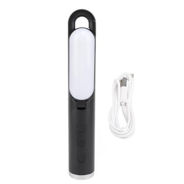 Imagem de Marhynchus Lanterna de Acampamento Dobrável Lanterna USB Recarregável para Barraca Suspensa Luz Dupla Função 2 Modos 1200mAh Bateria Com Gancho para Emergência Interna e Externa (BLACK)