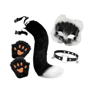 Imagem de Conjunto De Fantasia Para Meninas E Mulheres Com Máscara De Pelúcia De