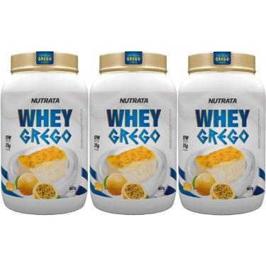 Imagem de Kit 3X Whey Grego - 900g Mousse de Maracuja - Nutrata-Masculino