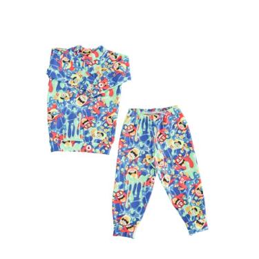 Imagem de Conjunto malha termica Menino,menina manga longa, pijama roupa infantil em soft Petenatti, ideal para o inverno, confortável e aconchegante, TAM. 00 ao 08