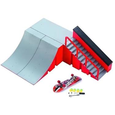 Imagem de Skate De Dedo Pista De Skatinho Miniatura Com Rampa (VermelhoC)