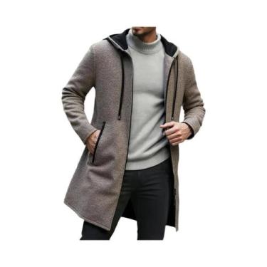 Imagem de Jaqueta De Moletom Masculina Com Capuz E Zíper, Manga Longa, Quente Pa