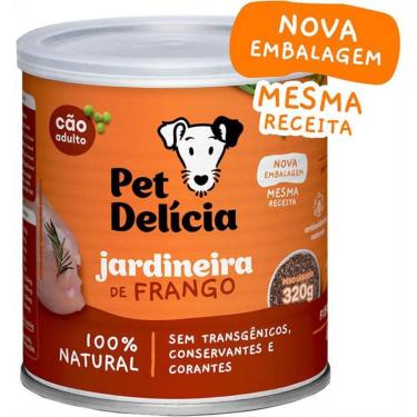 Imagem de Ração Úmida para Cães Adultos Sabor Jardineira de Frango 320g Pet Delícia