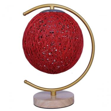 Imagem de Abajur Luminária Rustica Vermelha Branca De Mesa 27,5cm Bivolt 110/220v