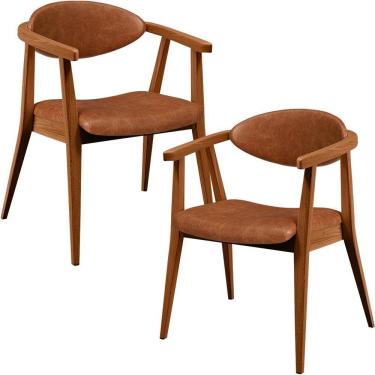 Imagem de Kit 02 Poltronas Cecília B04 Camel