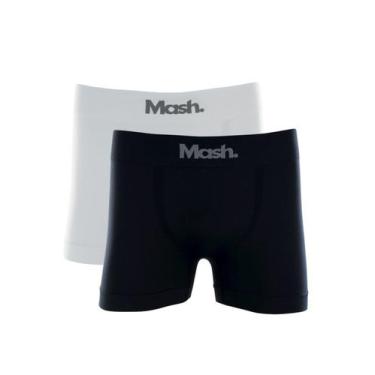 Imagem de Kit/2 Cueca Boxer Mash 711.01 Masculina Microfibra T. P/GG, G, Pt02, B