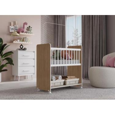 Imagem de Mini Berço Moisés com Grade Fixa Colchão Incluso  Para Bebê Menino e M