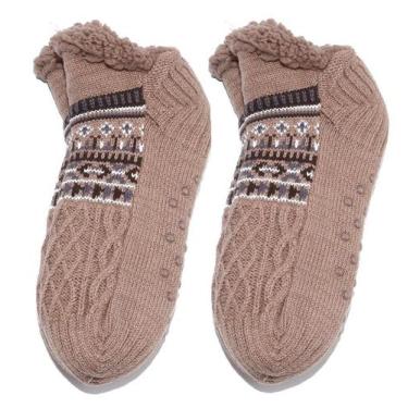 Imagem de Meia Curta Térmica Felpuda Forrado Quentinho Antiderrapante - D Presen