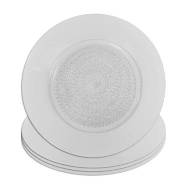 Imagem de Jogo 4 Prato Raso De Vidro Acquamarine Transparente 22,5cm Class Home