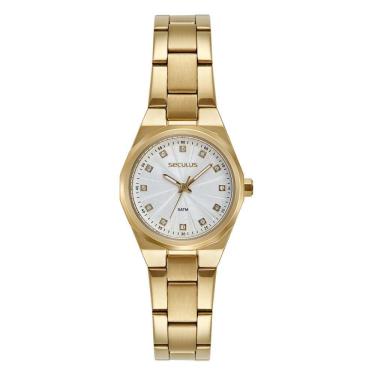 Imagem de Relógio Seculus Feminino Ref: 23733Lpsvds1 Clássico Dourado