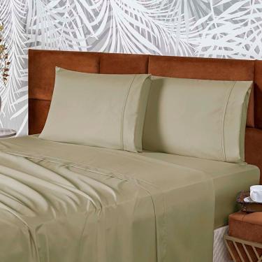 Imagem de Jogo De Lençol Conforto Queen 3 Peças Micropercal 200 Fios C- Elástico - Cáqui