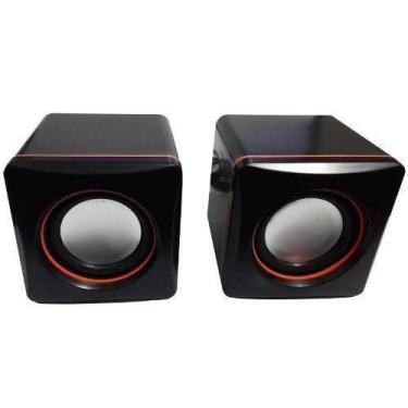 Imagem de 2 Caixinhas de Som Pc Notebook Mini Compacta Cor Preto Usb