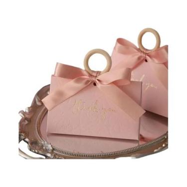 Imagem de Caixas De Presente Em Forma De Triângulo Rosa Mini 10 30 50 Unidades S