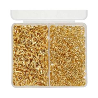 Imagem de Fechos Lagosta Prateados E Argolas Abertas 500pçs Kit Conector Para Fa