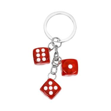 Imagem de Pingente De Metal Estilo Casino Unissex Com Dados Da Sorte, Chaveiro, 