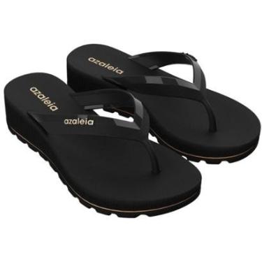 Imagem de Tamanco Anabela Macio Toque Metalizado Azaleia Fabi Dedo-Feminino