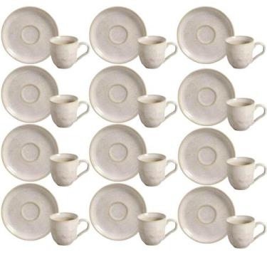 Imagem de Jogo 12 Xícaras de Café com Pires 120ml Cerâmica Porto Brasil Bio Latt