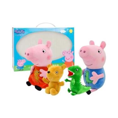 Imagem de Conjunto De Brinquedos De Pelúcia Peppa Pig 4 Peças Família George Din