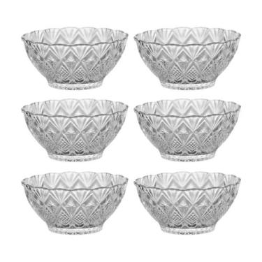 Imagem de Jogo 6 Taças Bowl Sobremesa Sorvete Vidro 150ml Transparente Elegante 
