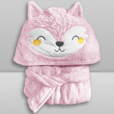 Imagem de Roupão Infantil Laço Bebê Power Sec Animada, 1-2, Raposa rosa
