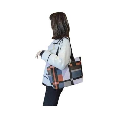 Imagem de Bolsa Tote Feminina De Grande Capacidade Em Couro PU, Bolsa De Ombro C