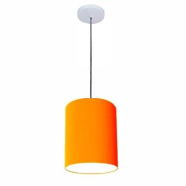 Imagem de Luminária Pendente Vivare Free Lux Md-4103 Cúpula em Tecido, Laranja, 
