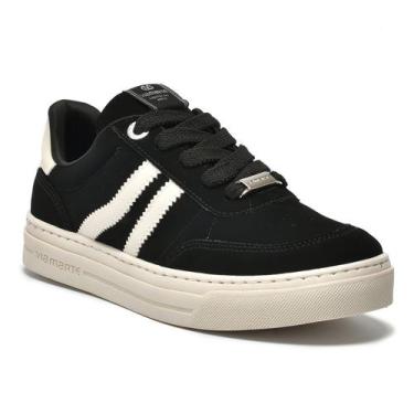 Imagem de Tênis Via Marte Casual Feminino Nobuck Preto, Preto, Marfim, 36