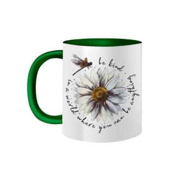 Imagem de Caneca de Porcelana Be Kind Seja Gentil Margarida 325mL - VilelaGG