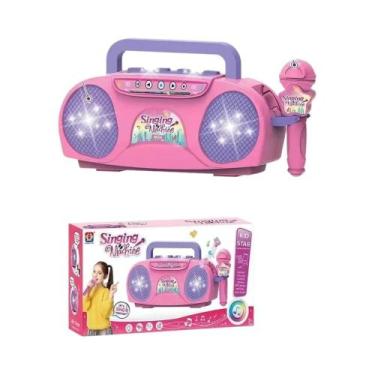 Imagem de Máquina De Karaoke Portátil Para Crianças Com Microfone E Caixa De Som