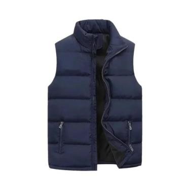 Imagem de Colete Masculino Impermeável De Inverno Com Zíper, Gola Alta E Estilo 