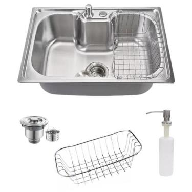 Imagem de Kit Cuba Cozinha Gourmet 60x42cm Aço Inox 304 Com Acessórios - Stillus