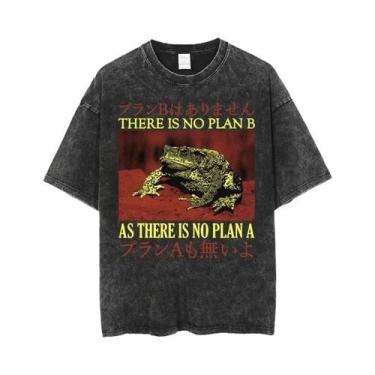 Imagem de Camiseta Masculina Oversized Com Estampa De Sapo Engraçado, Estilo Jap