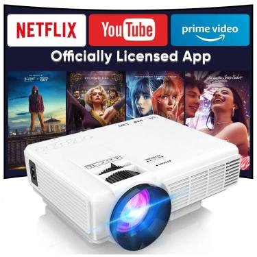 Imagem de Mini Projetor Smart PANSEBA Branco Netflix WiFi 5G Bluetooth 720P PA04 55W