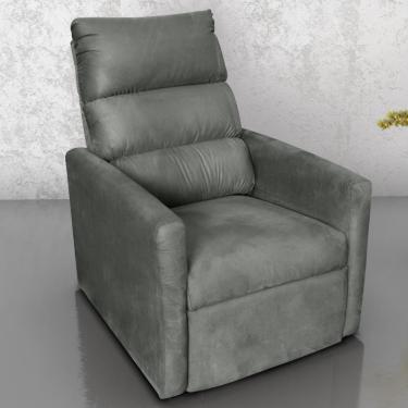 Imagem de Poltrona Do Papai Reclinável Leon Suede Diferencial De Conforto Cinza Mais De Casa