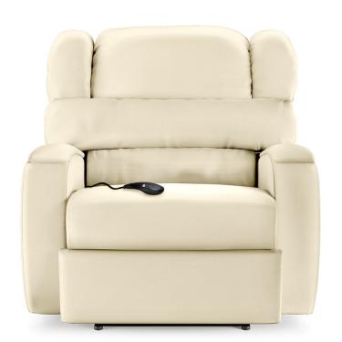 Imagem de Poltrona Do Papai Reclinável Manchester Controle Elétrico Usb Couro Sintético Bege Encantum