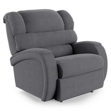 Imagem de Poltrona Do Papai Reclinável Napoli Power Touch Massagem Veludo Cinza D'Rossi