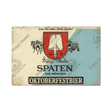 Imagem de Placa De Metal Vintage Da Marca De Cerveja Alemã Putuo Para Decoração 