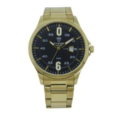 Imagem de Relógio Masculino de Aço Tuguir Analógico Infinity TGI37214 Dourado e Preto-Masculino