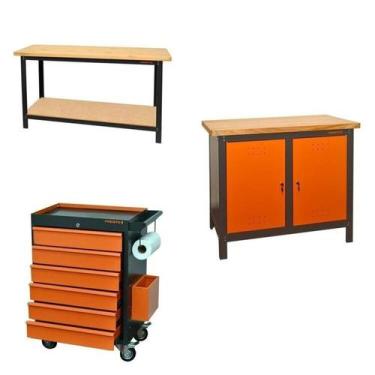 Imagem de Conjunto Bancada para Ferramentas Carro de Ferramentas Profissional Ga