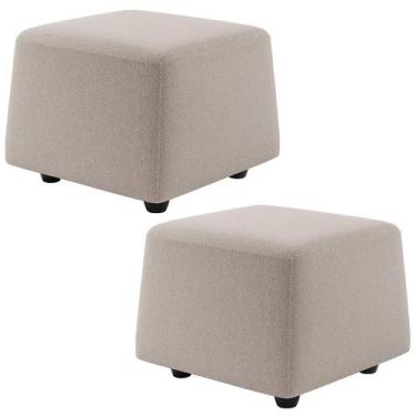 Imagem de Kit 02 Puff Decorativo Orgânico Para Sala Living Morelo M05 Bouclê Beg