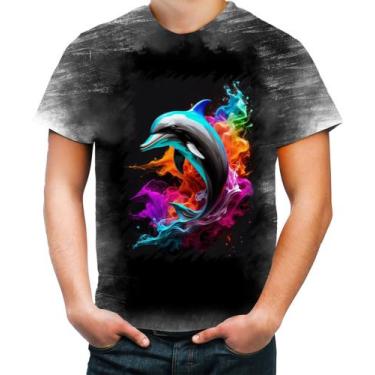 Imagem de Camiseta Desgaste Golfinho Inteligência Arte Pintura 1 - Kasubeck Stor
