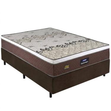 Imagem de Cama Box de Casal Gazin Stone Plus Sommier D45 misto altura de 60 cm 138x 188 Marrom