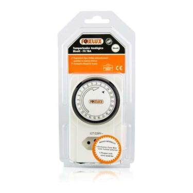 Imagem de Timer Analógico 10A Bivolt com Intervalos de 15min e Fusível Externo Foxlux