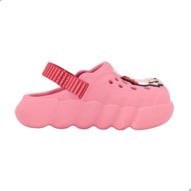 Imagem de Babuche Infantil Bebê Menina Grendene Kids Mickey Dreamy Rosa com Vermelho