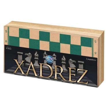 Imagem de Jogo de Xadrez Tabuleiro em Madeira 40x40 cm - Pais&Filhos